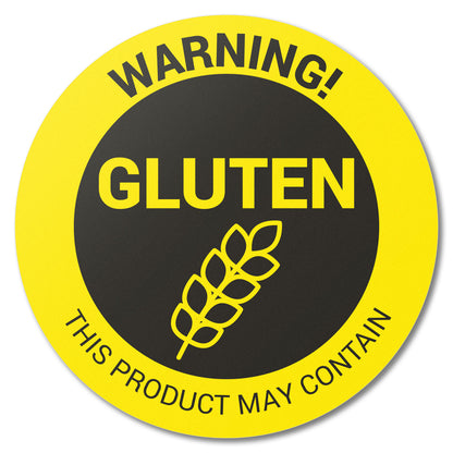 1.5 inch Gluten Warning Food Labels (Roll)