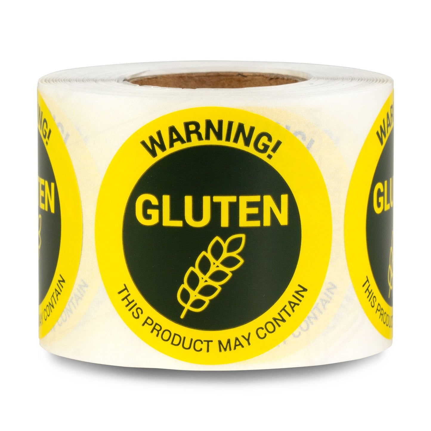 1.5 inch Gluten Warning Food Labels (Roll)