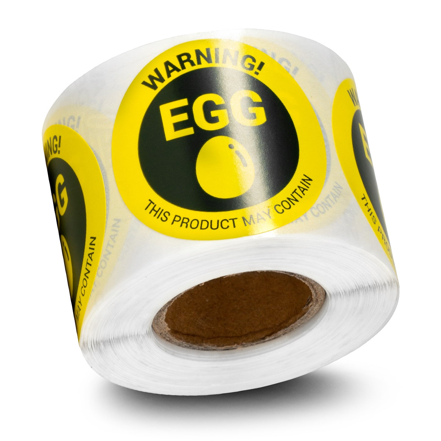 1.5 inch Egg Warning Food Labels (Roll)