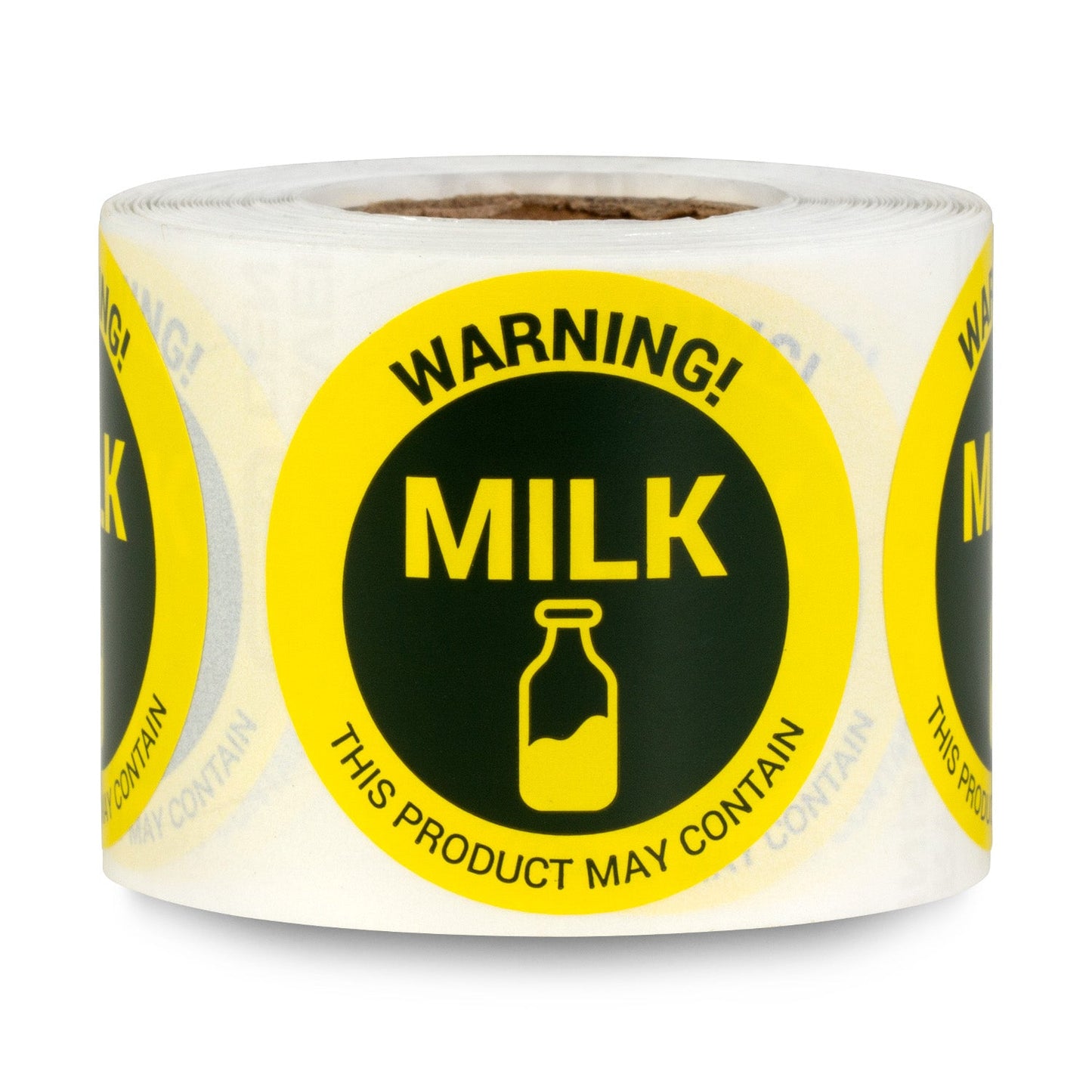 1.5in Stickers: May Contain Milk Food Allergen Warning Labels