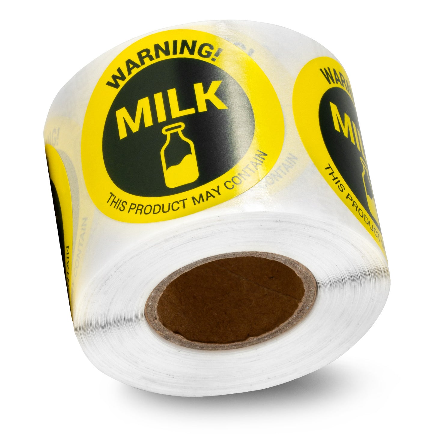 1.5in Stickers: May Contain Milk Food Allergen Warning Labels
