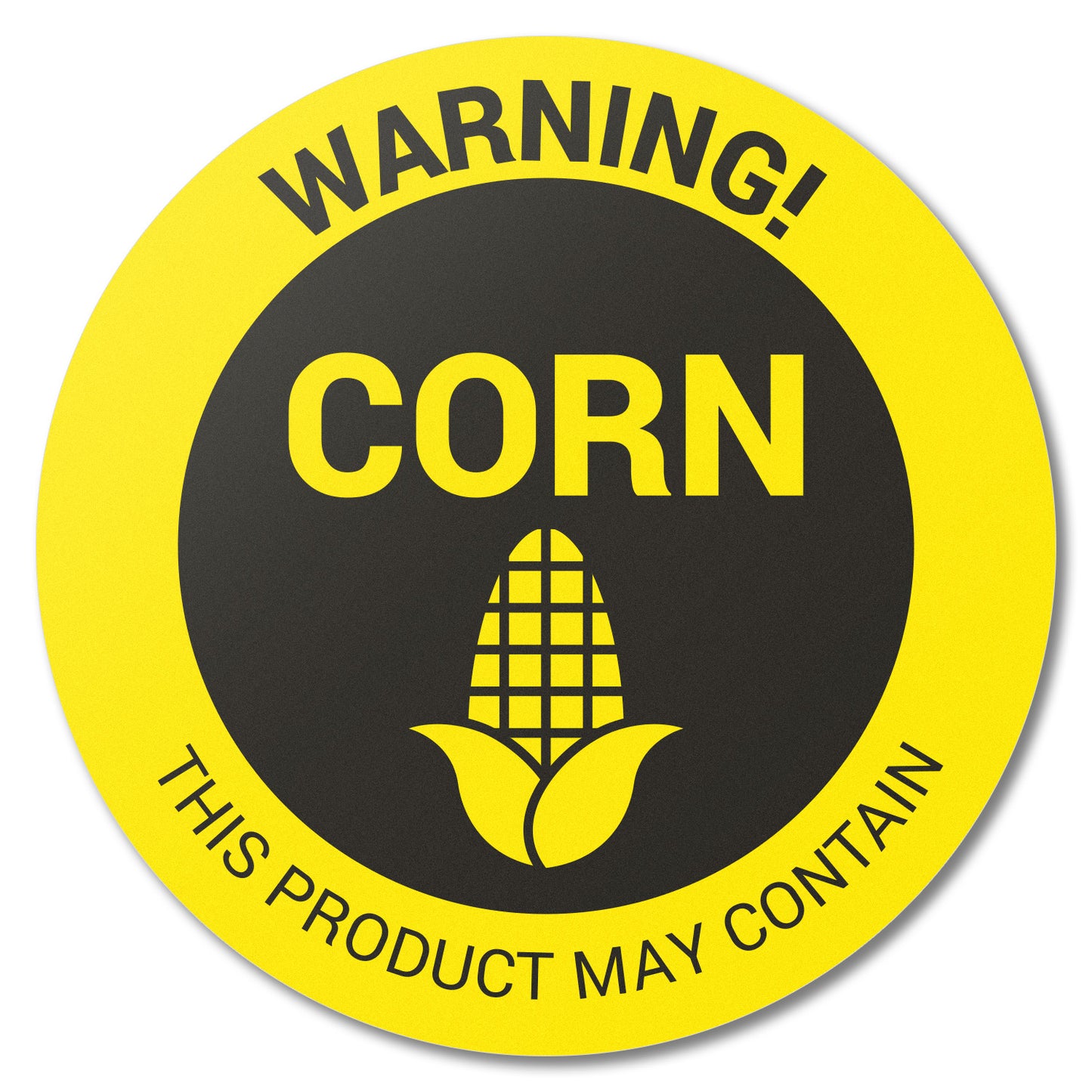 1.5 inch Corn Warning Food Labels (Roll)