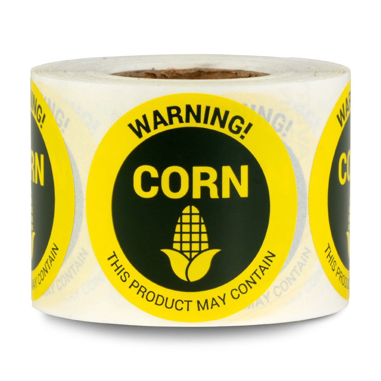 1.5 inch Corn Warning Food Labels (Roll)