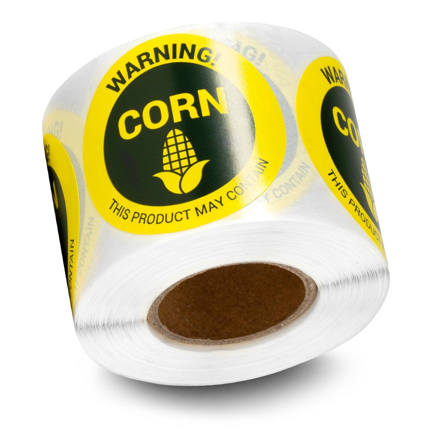 1.5 inch Corn Warning Food Labels (Roll)