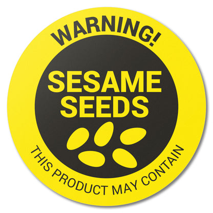 1.5 inch Sesame Seeds Warning Food Labels (Roll)