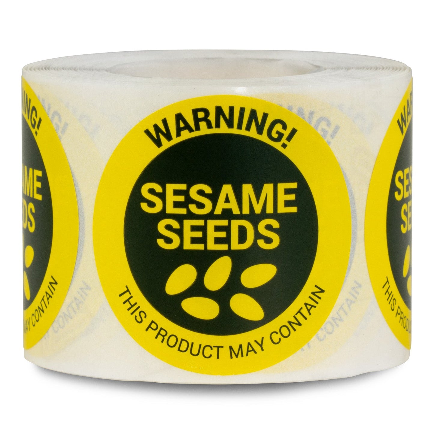 1.5 inch Sesame Seeds Warning Food Labels (Roll)