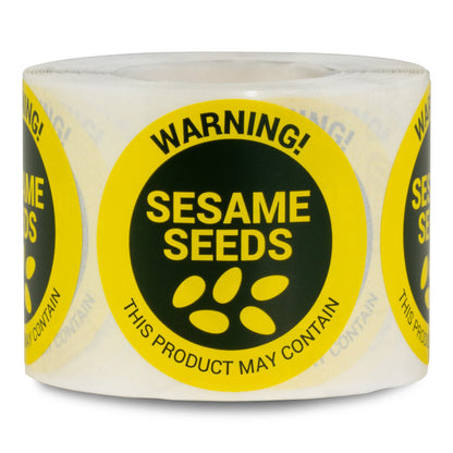 1.5 inch Sesame Seeds Warning Food Labels (Roll)