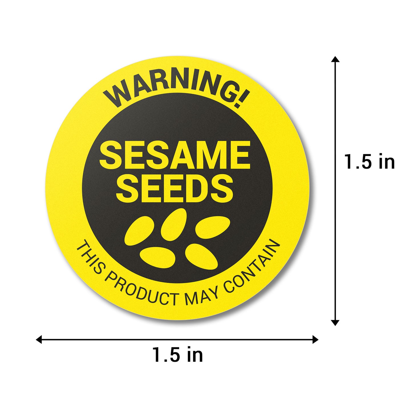 1.5 inch Sesame Seeds Warning Food Labels (Roll)
