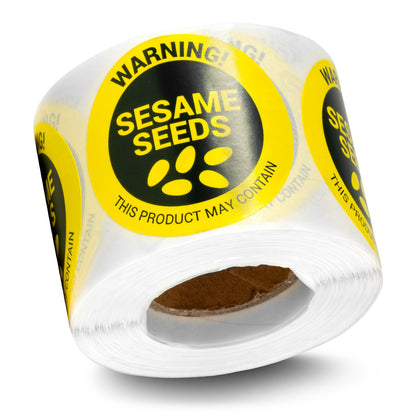 1.5 inch Sesame Seeds Warning Food Labels (Roll)