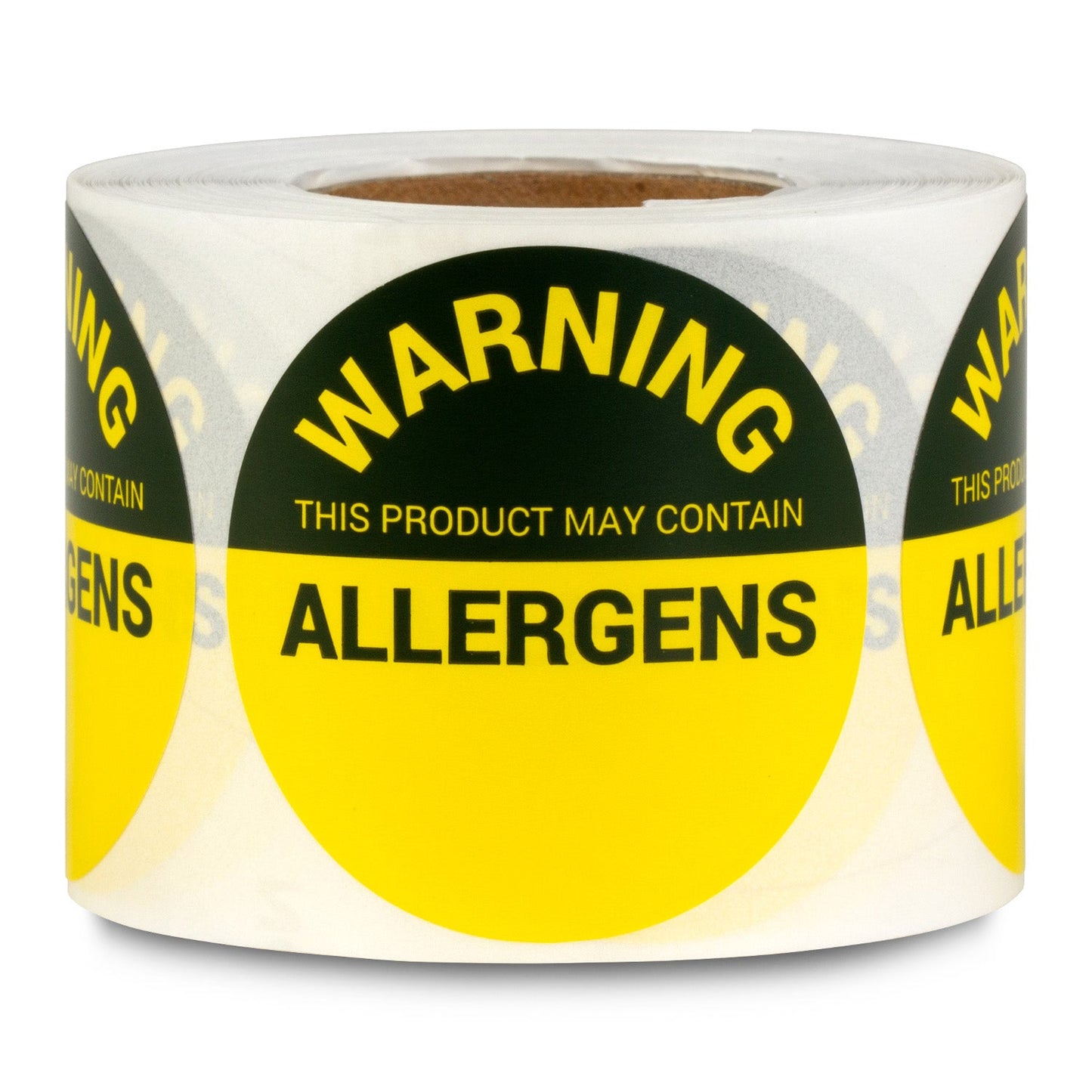 1.5 inch Warning Allergens Food Labels (Roll)