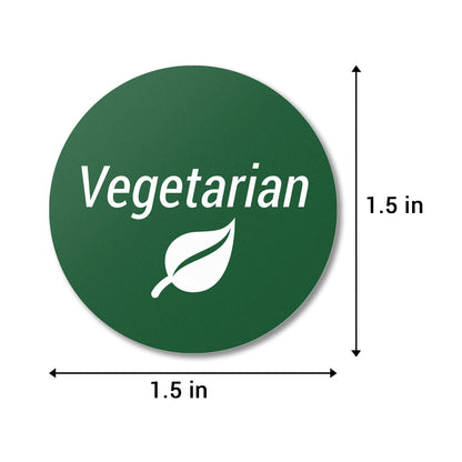1.5 inch Vegetarian Food Labels (Roll)