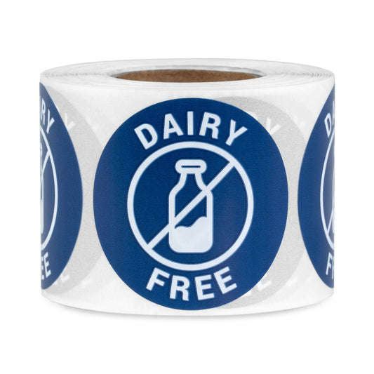 1.5in Stickers: Dairy-Free Food Allergen Warning Labels