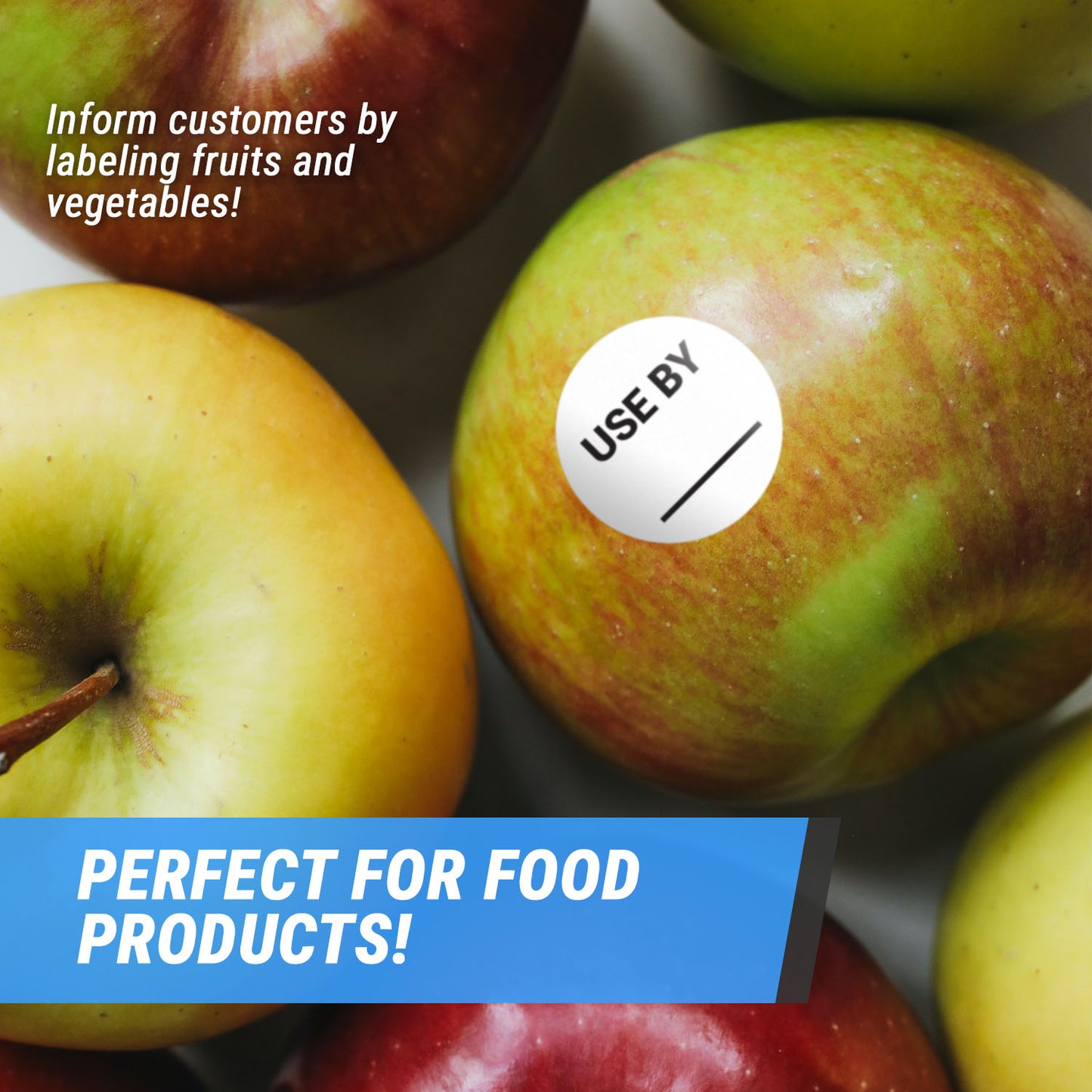 1.5 inch Use By Food Storage Labels with Write-In Area (Roll)