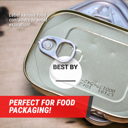 1.5in Stickers: Best By Food Storage Labels with Write-In Area