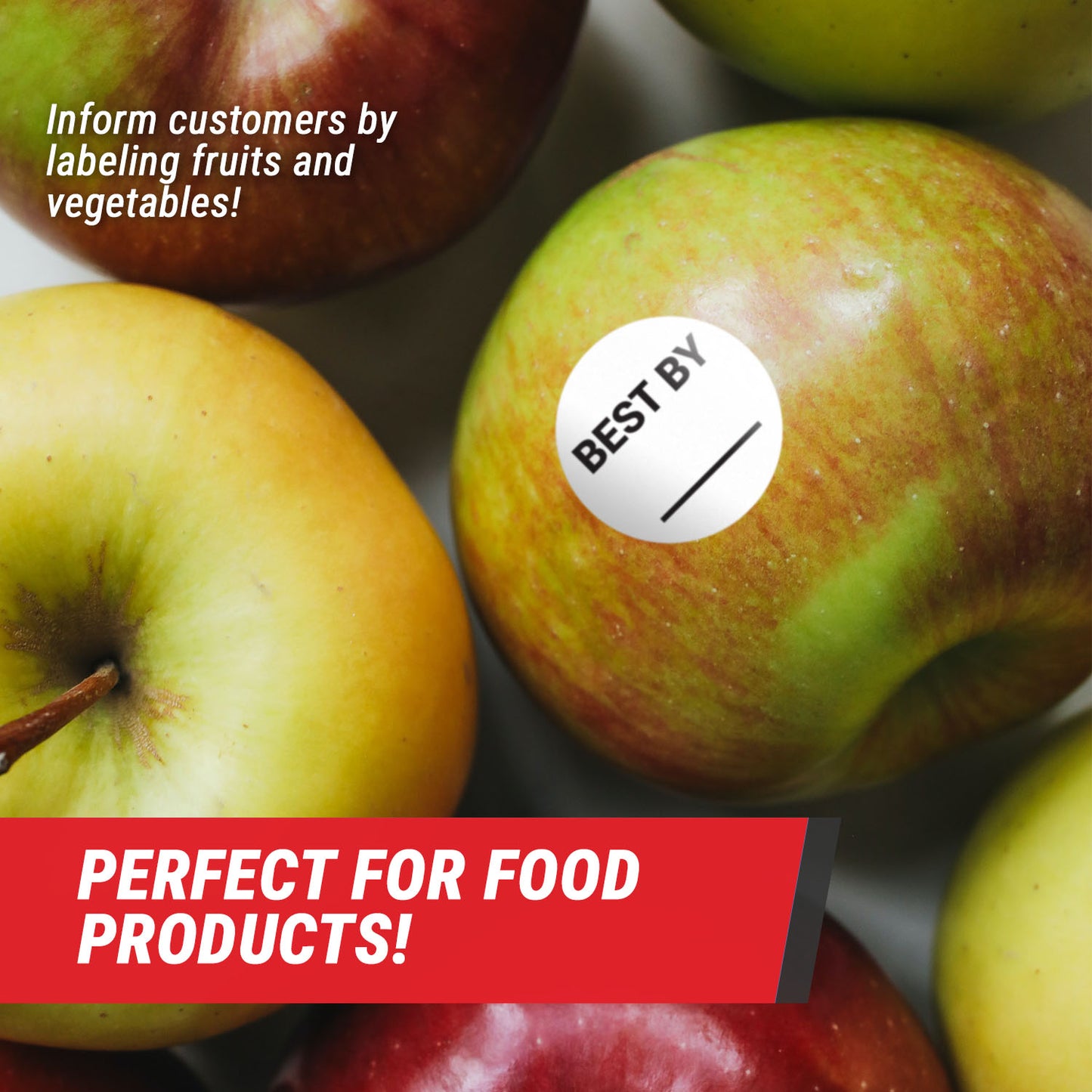 1.5in Stickers: Best By Food Storage Labels with Write-In Area