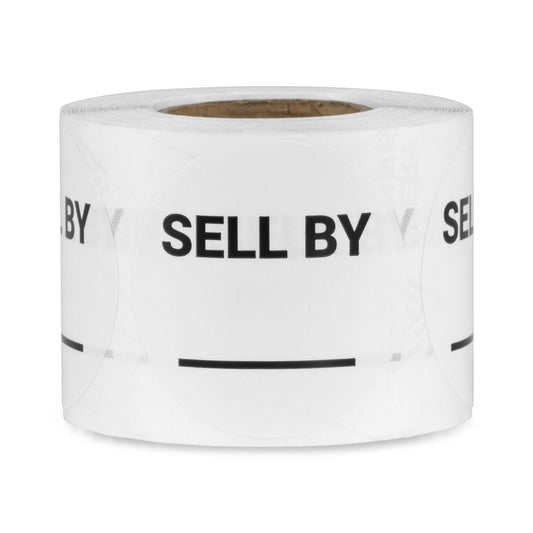 1.5in Stickers: Sell By Food Storage Labels with Write-In Area