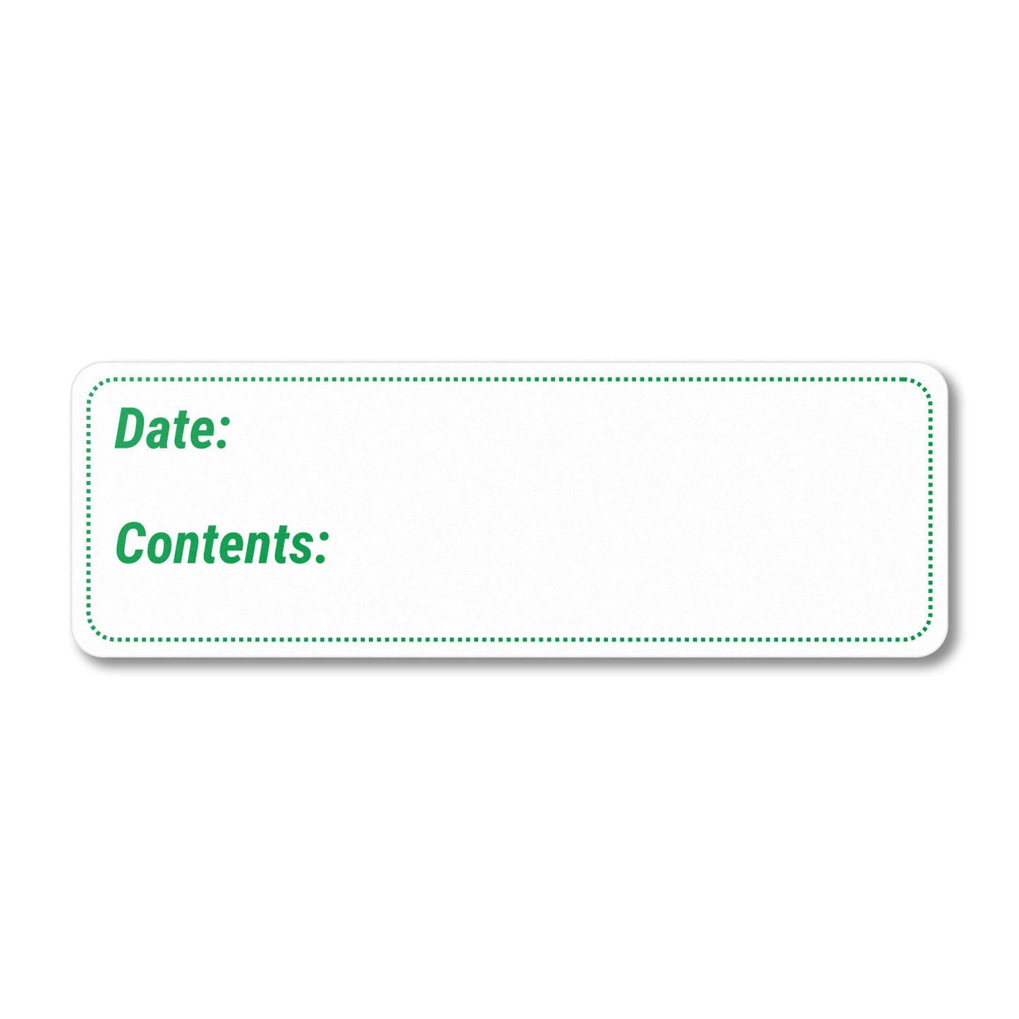 3 x 1 inch Date and Contents Food Storage Labels (Green)