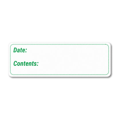 3 x 1 inch Date and Contents Food Storage Labels (Green)