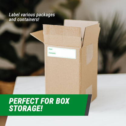 3 x 1 inch Date and Contents Food Storage Labels (Green)