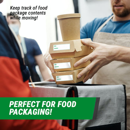 3 x 1 inch Date and Contents Food Storage Labels (Green)