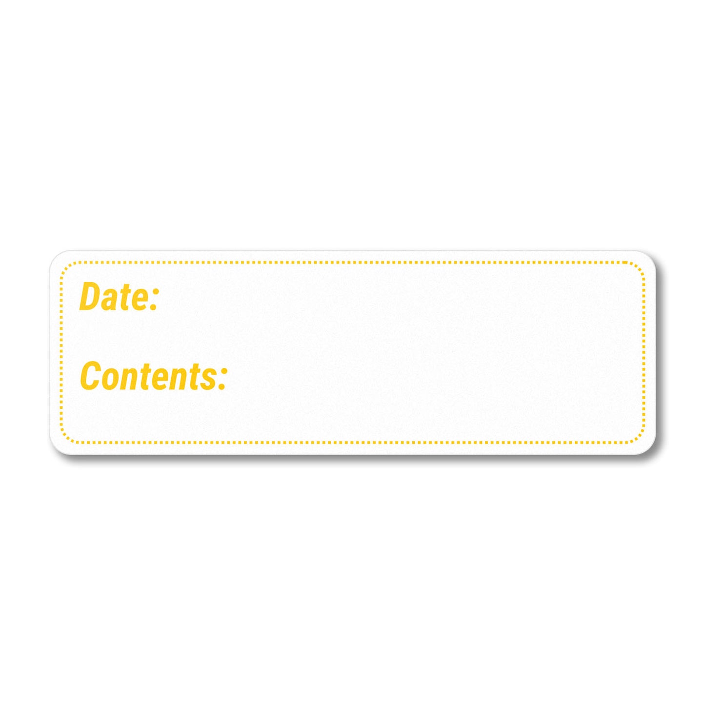 3 x 1 inch Date and Contents Food Storage Labels (Yellow)