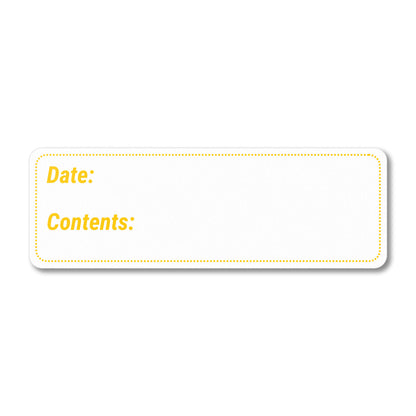 3 x 1 inch Date and Contents Food Storage Labels (Yellow)