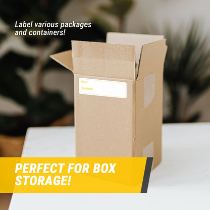 3 x 1 inch Date and Contents Food Storage Labels (Yellow)