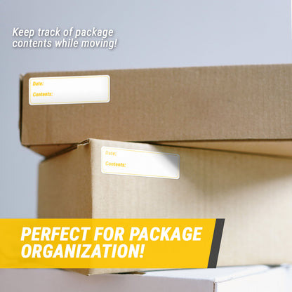 3 x 1 inch Date and Contents Food Storage Labels (Yellow)