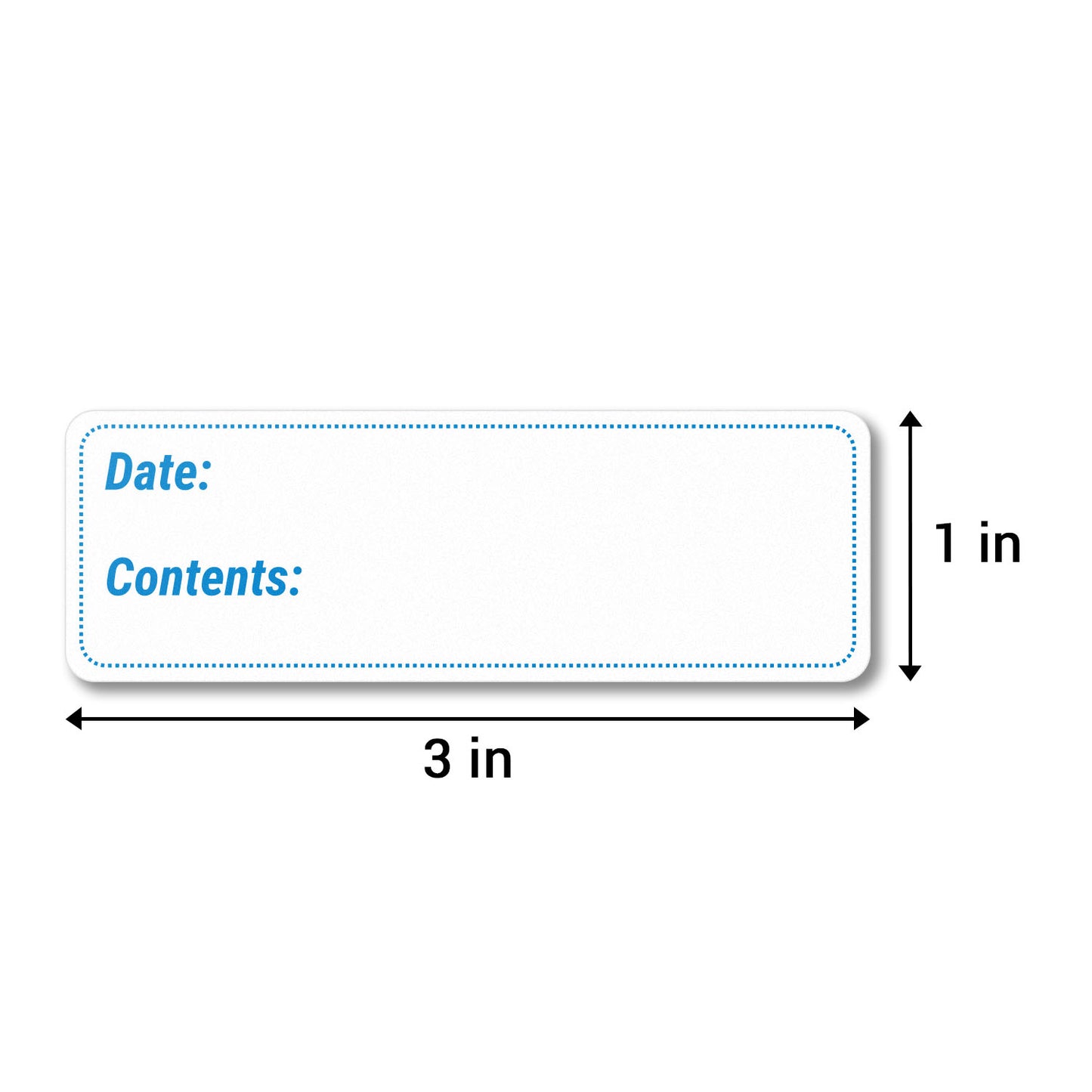 3 x 1 inch Date and Contents Food Storage Labels (Blue)