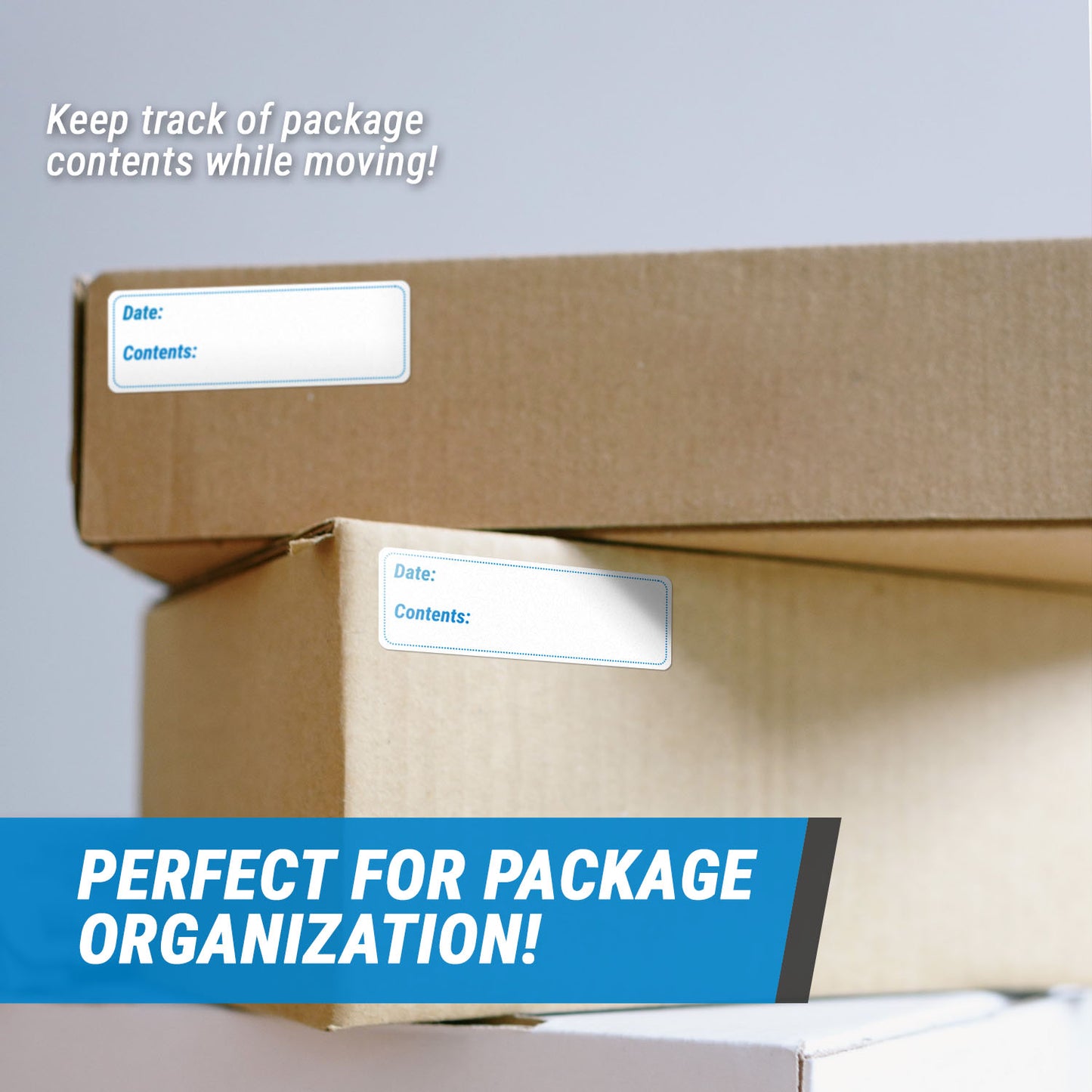 3 x 1 inch Date and Contents Food Storage Labels (Blue)