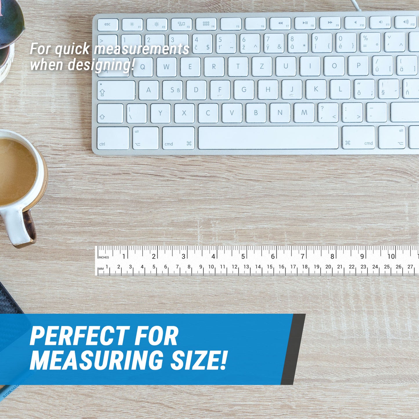 12 x 1in Stickers: Ruler Labels 12 Inches per Sticker (White)