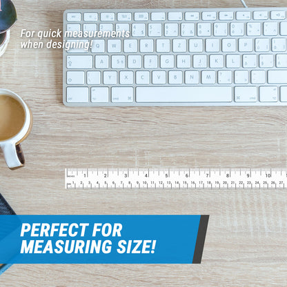 12 x 1in Stickers: Ruler Labels 12 Inches per Sticker (White)