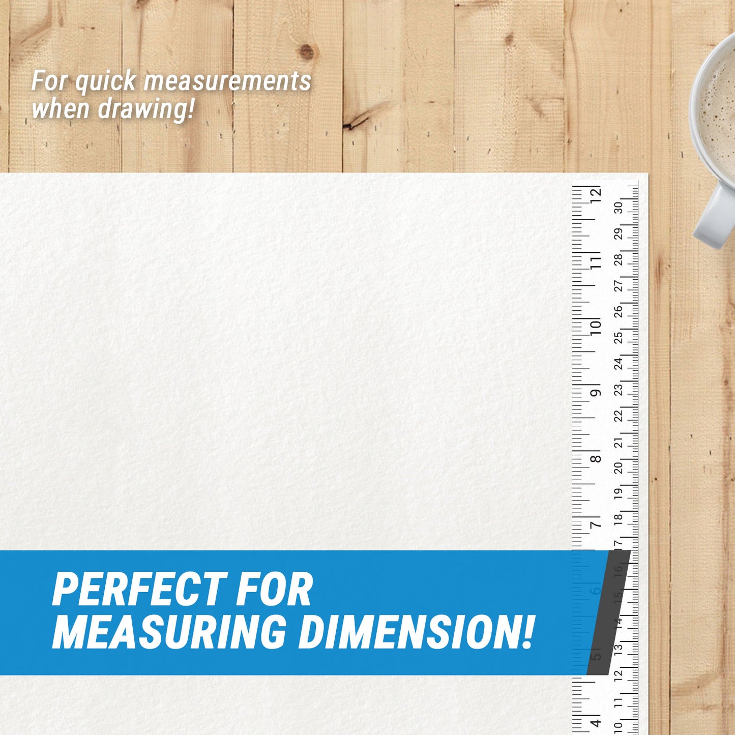 12 x 1in Stickers: Ruler Labels 12 Inches per Sticker (White)