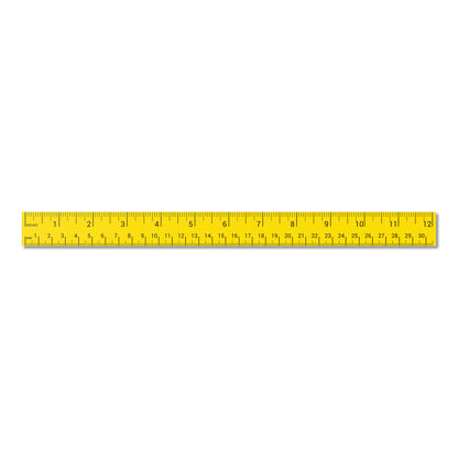 12 x 1in Stickers: Ruler Labels 12 Inches per Sticker (Yellow)