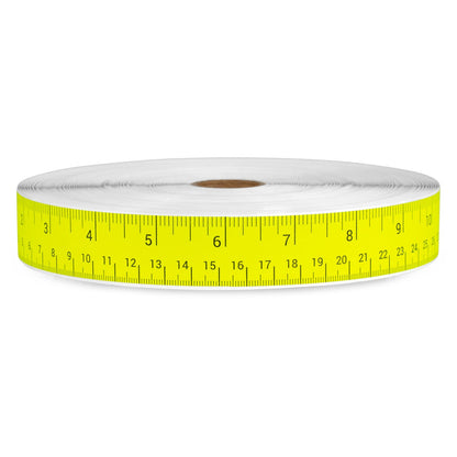 12 x 1in Stickers: Ruler Labels 12 Inches per Sticker (Yellow)