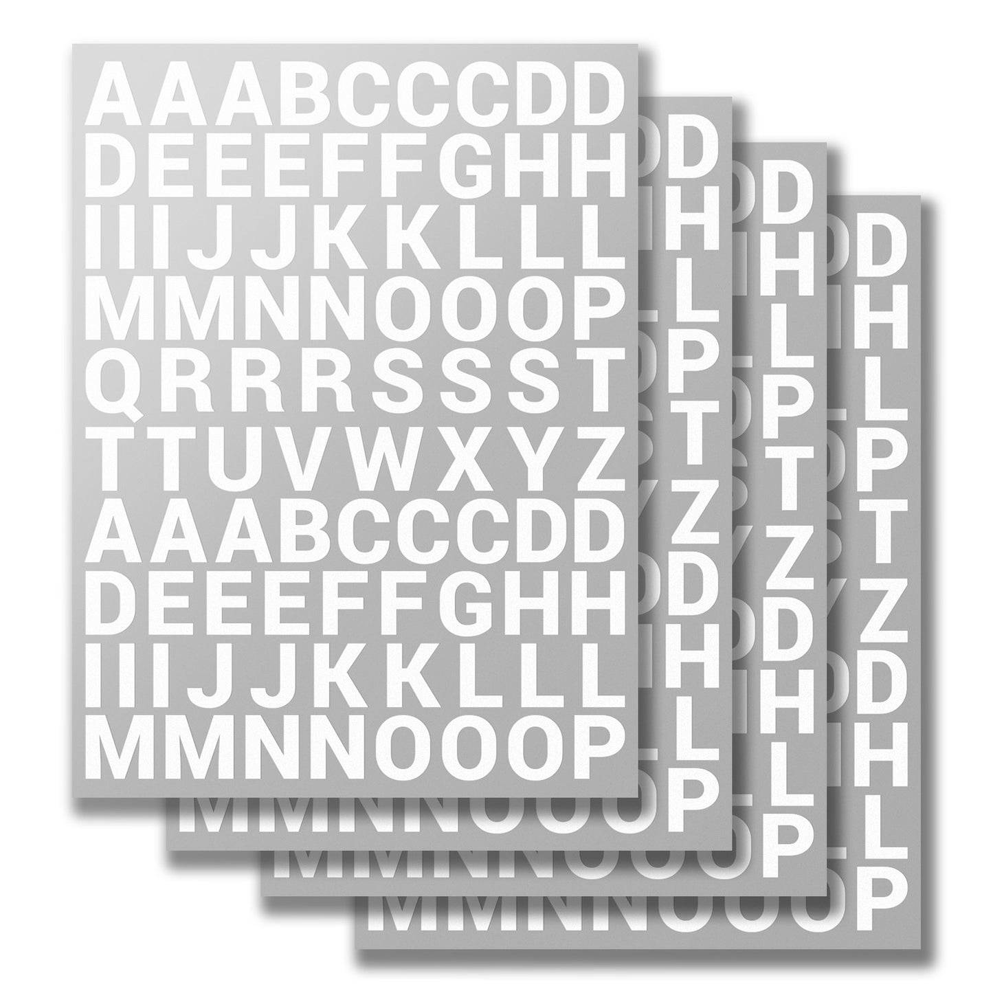 0.8in Stickers: Alphabet Letters A to Z 50 Sets with Extras (Gray)