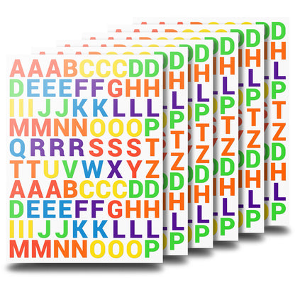 0.8 inch Alphabet Letters Colored Stickers A to Z (Sheets)