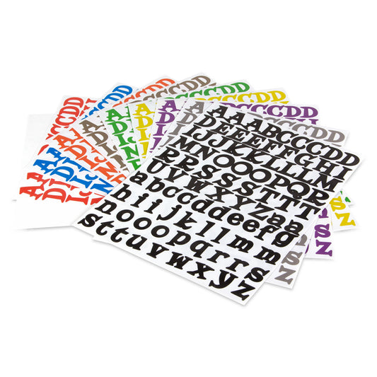 0.9in Stickers: Capital and Lowercase Alphabet Letters (10 Sets)