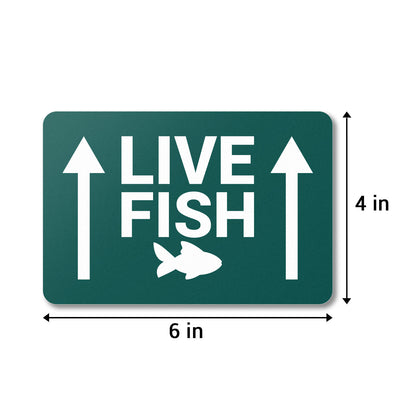 6 x 4in Stickers: Live Fish This Side Up Shipping Labels