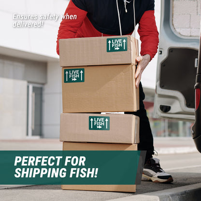 6 x 4in Stickers: Live Fish This Side Up Shipping Labels