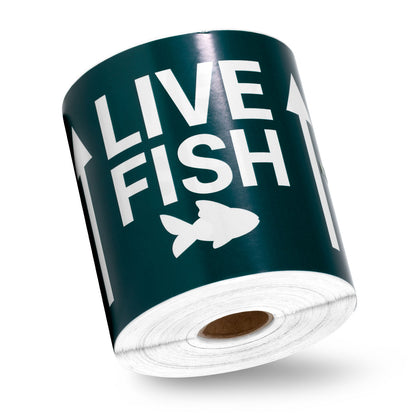 6 x 4in Stickers: Live Fish This Side Up Shipping Labels