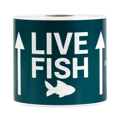 5 x 3in Stickers: Live Fish This Side Up Shipping Labels