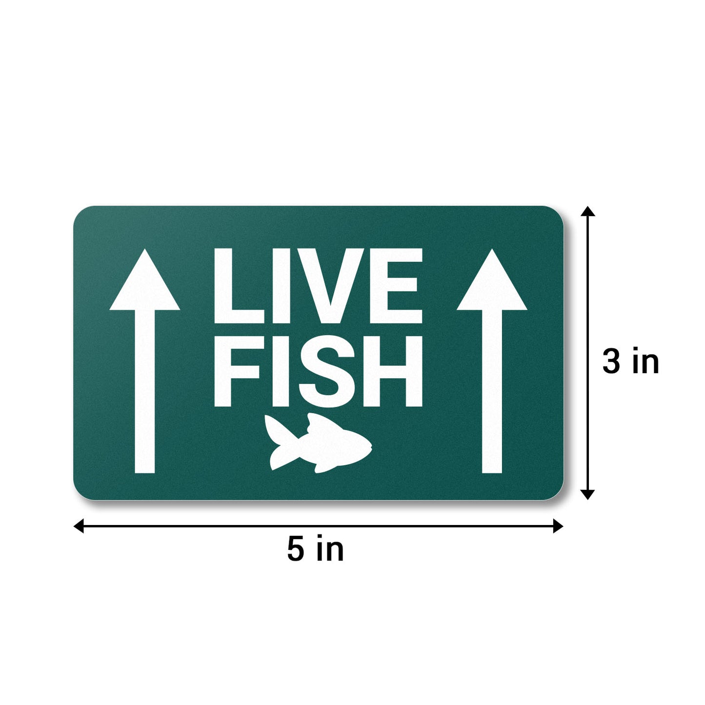 5 x 3in Stickers: Live Fish This Side Up Shipping Labels