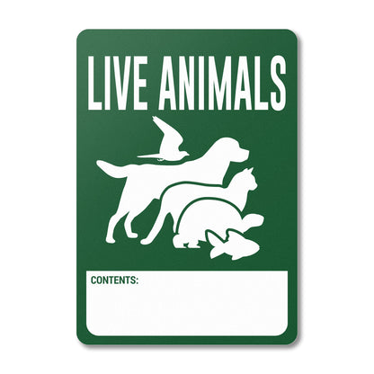 3.5 x 5in Stickers: Write-In Live Animals Shipping Labels