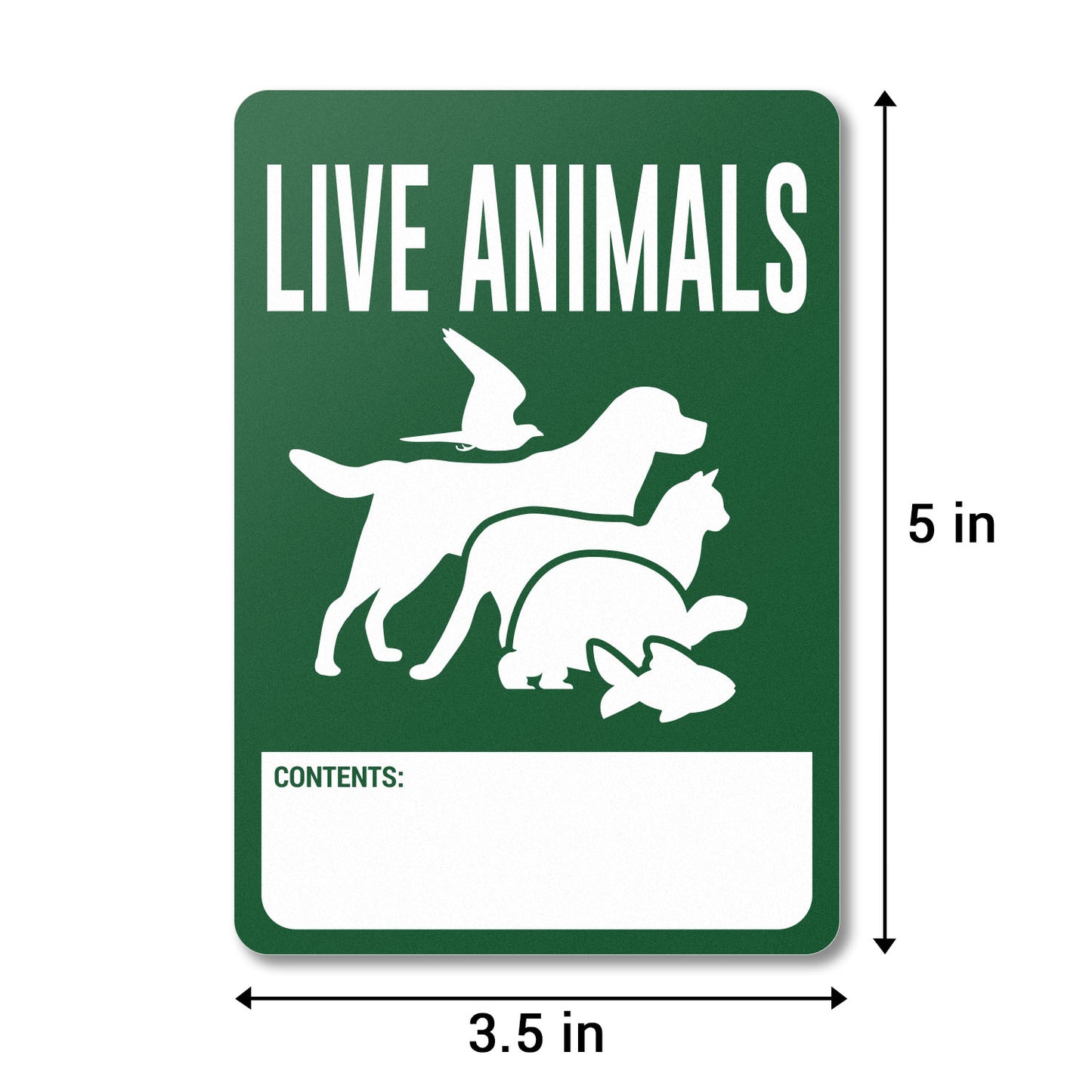 3.5 x 5in Stickers: Write-In Live Animals Shipping Labels