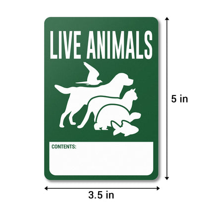 3.5 x 5in Stickers: Write-In Live Animals Shipping Labels