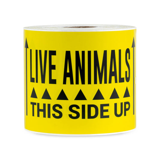 5 x 3in Stickers: Live Animals This Side Up Labels