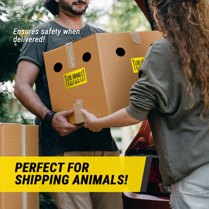 5 x 3in Stickers: Live Animals This Side Up Labels