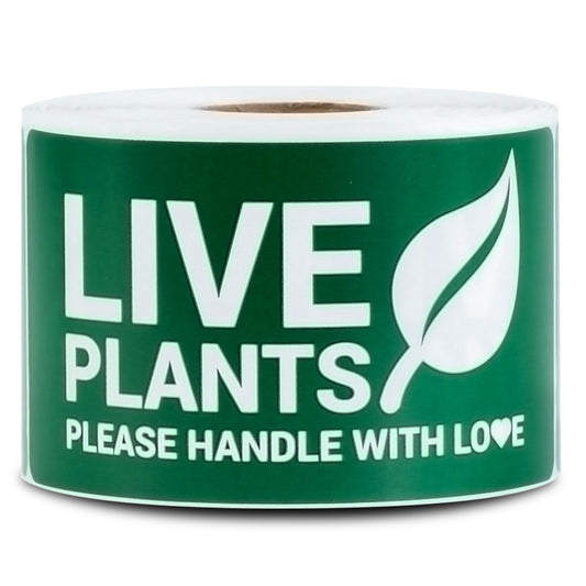 4 x 2in Stickers: Live Plants Please Handle with Love Labels