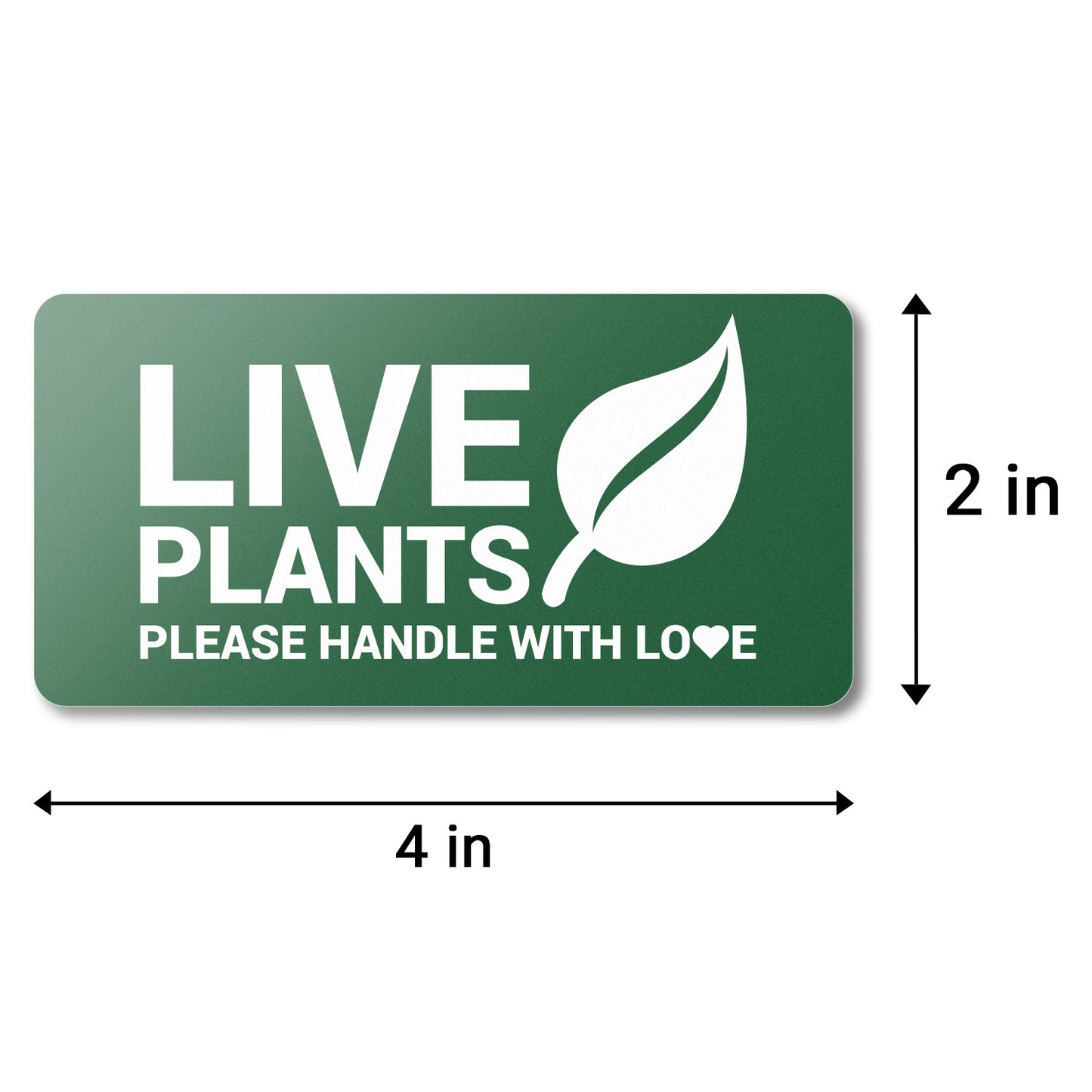 4 x 2in Stickers: Live Plants Please Handle with Love Labels